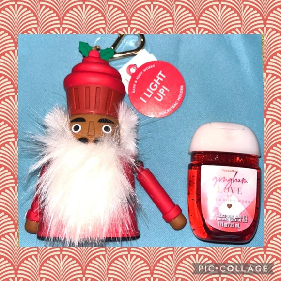 🆕 Bath & Body Works Nutcracker Anti-Bacterial Holder and Gingham Love Sanitizer - Picture 1 of 9